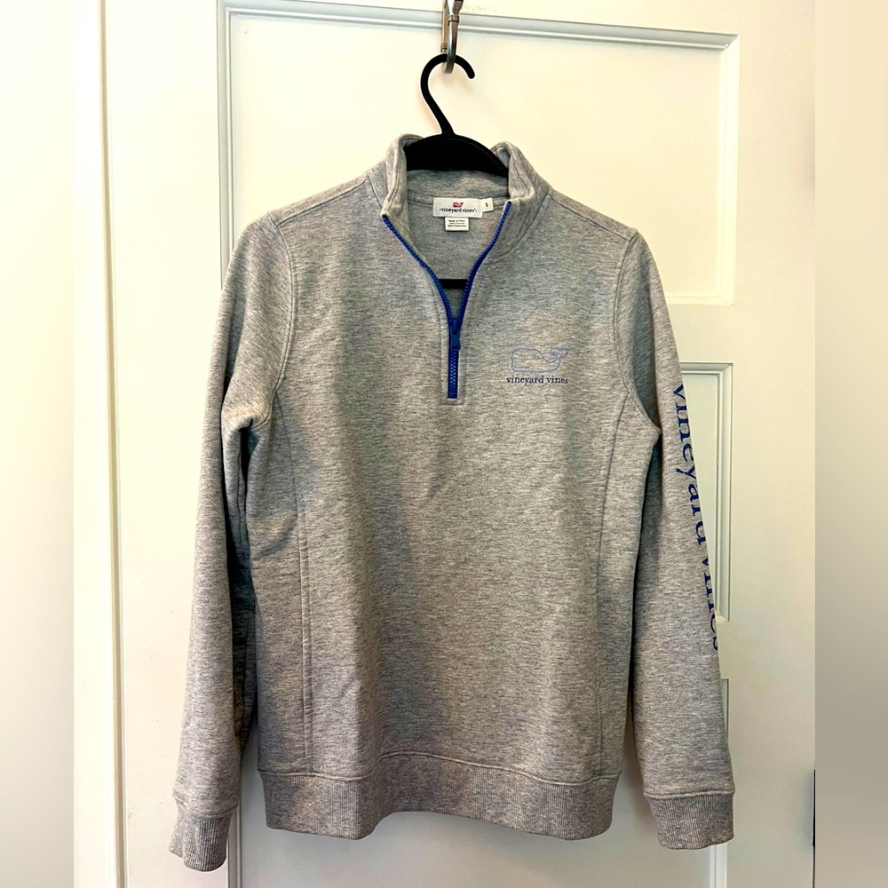 Women’s  Gray Vineyard Vines Small 1/4 Zip Pullover Sweatshirt
